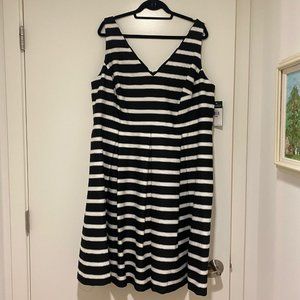 NWT Ralph Lauren striped fit & flare dress 18W